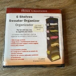 6 Shelves Sweater Organizer Hangs From A Standard Sized Closet Heavy Closure NEW